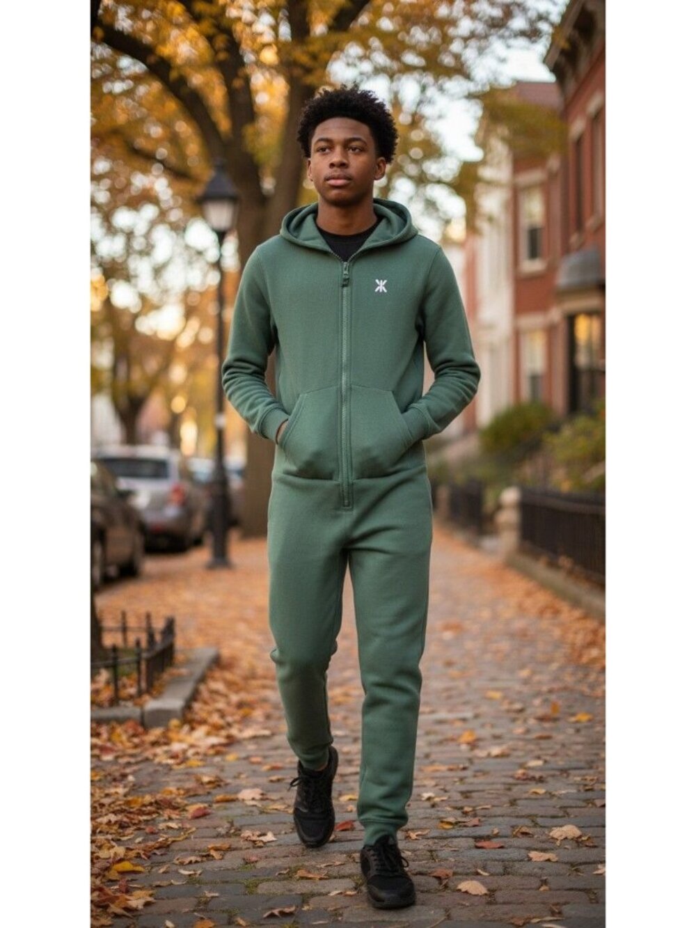 Onepiece Original Kids One Piece 2.0 Green Hooded Jumpsuit Size 134 / 8-9